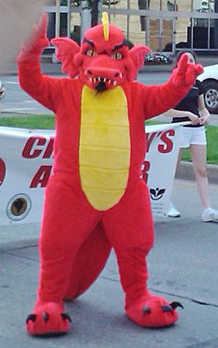 Off the Shelf Red Dragon Mascot Costume